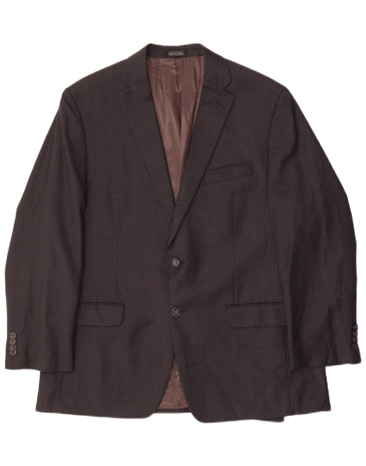 Giacca blazer a 2 bottoni da uomo Calvin Klein UK 40 Large Grey Wool