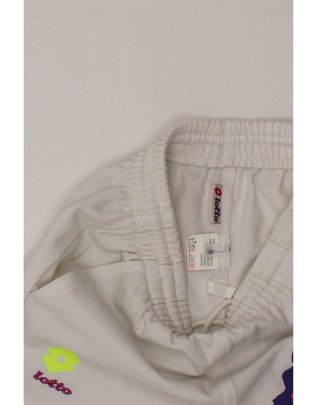 Pantaloncini sportivi grafici per ragazze LOTTO 9-10 anni, grandi in poliestere bianco