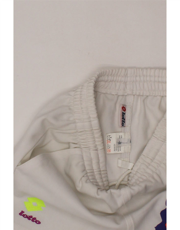 Pantaloncini sportivi grafici per ragazze LOTTO 9-10 anni, grandi in poliestere bianco