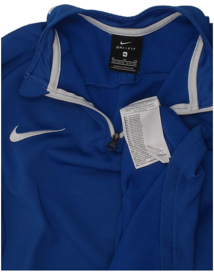 Top della tuta pullover Nike da ragazzo Dri Fit 13-14 anni XL Blu Colourblock