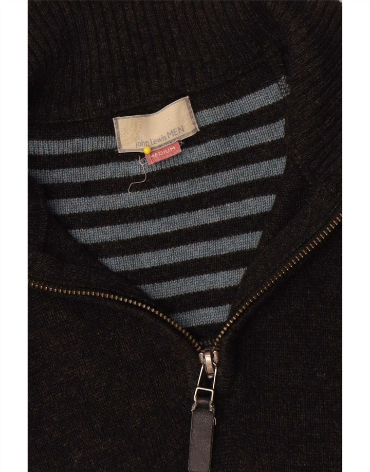 Maglione da uomo John Lewis con zip e collo grigio medio chiazzato