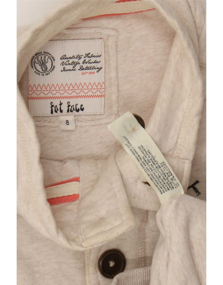 Giacca da ginnastica con grafica da donna Fat Face UK 8 piccola in cotone beige