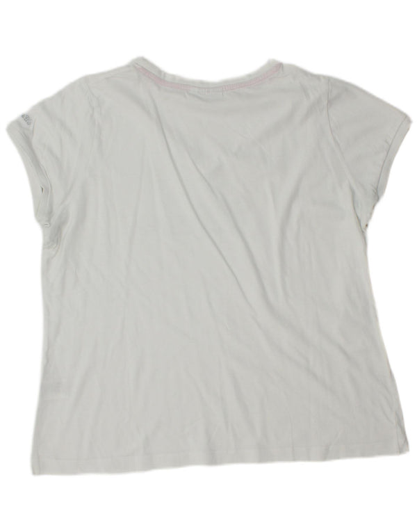 T-shirt grafica da donna Ellesse Top UK 20 2XL cotone bianco