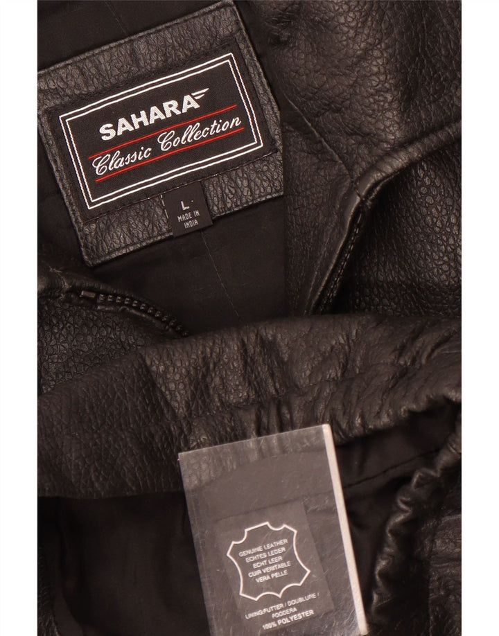 Giacca in pelle vintage da uomo UK 40 grande in pelle nera