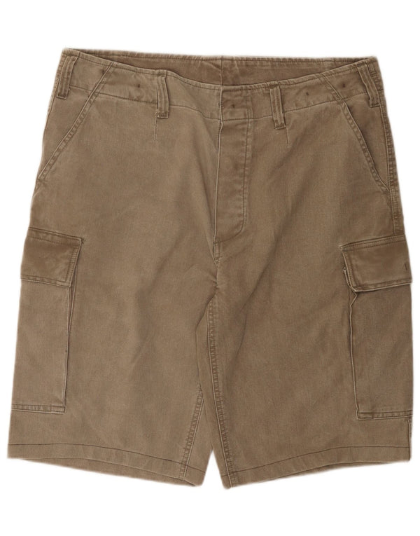 Pantaloncini cargo vintage da uomo W36 grandi in cotone kaki