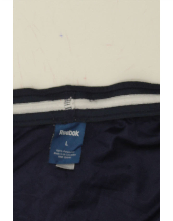 REEBOK Mens Sport Shorts Large  Navy Blue Polyester Vintage Reebok and Second-Hand Reebok from Messina Hembry 