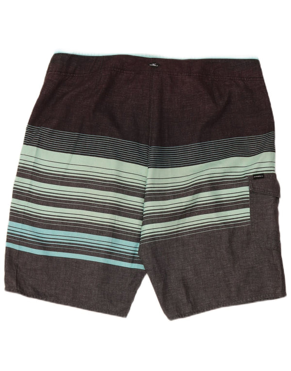 Pantaloncini da bagno da uomo O'Neill grandi in poliestere a righe grigie