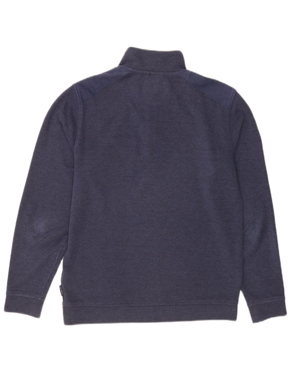 Felpa da uomo con collo con zip Ted Baker, taglia 2, piccola, in poliestere blu navy