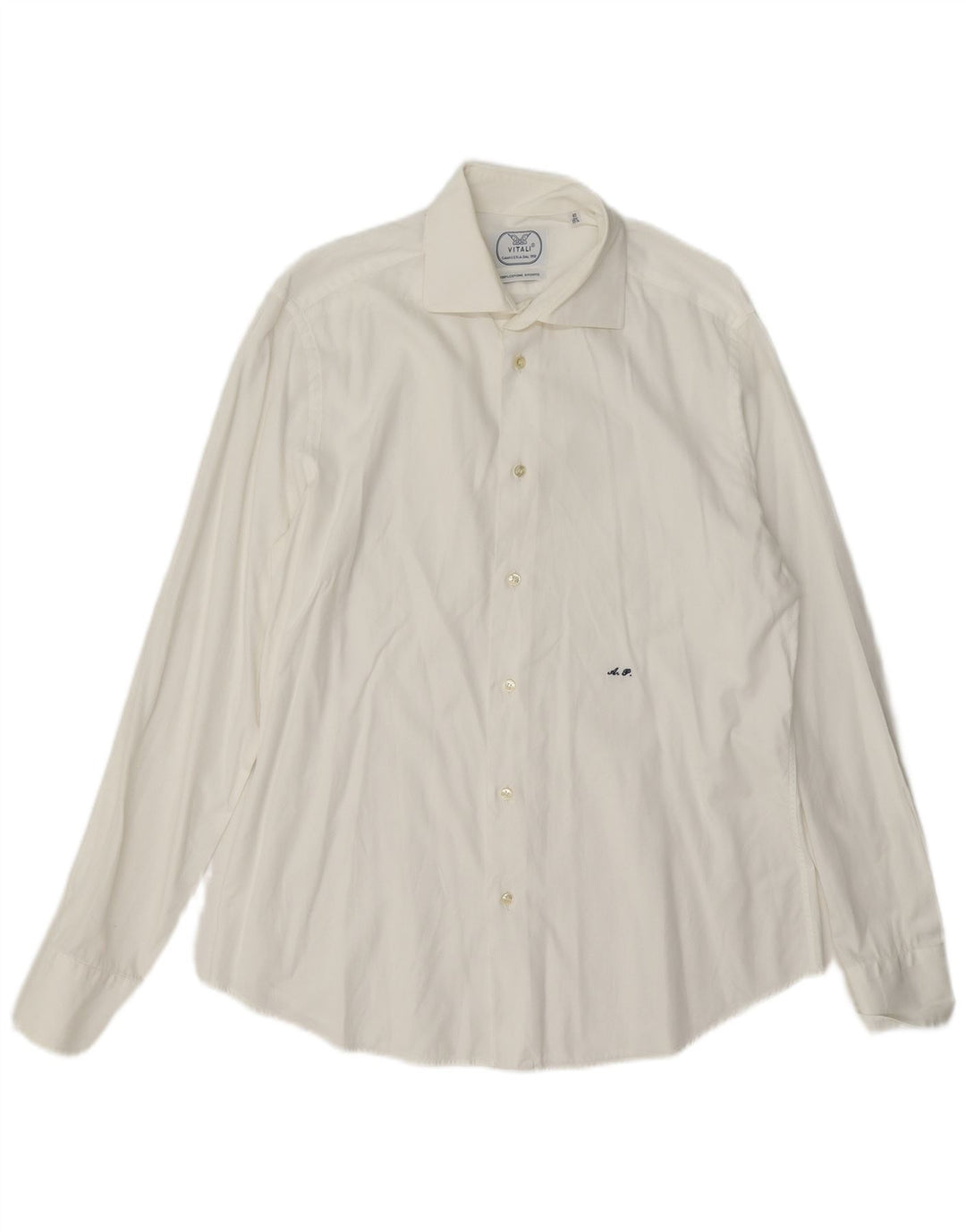 Camicia da uomo Vitali taglia 40 15 3/4 cotone bianco medio