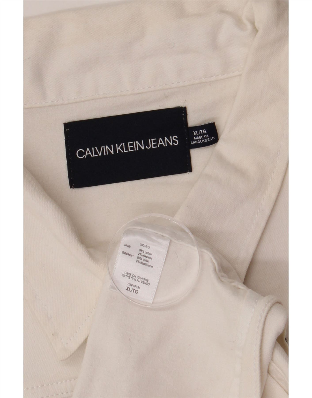 Giacca di jeans da donna Calvin Klein Jeans UK 18 XL cotone bianco