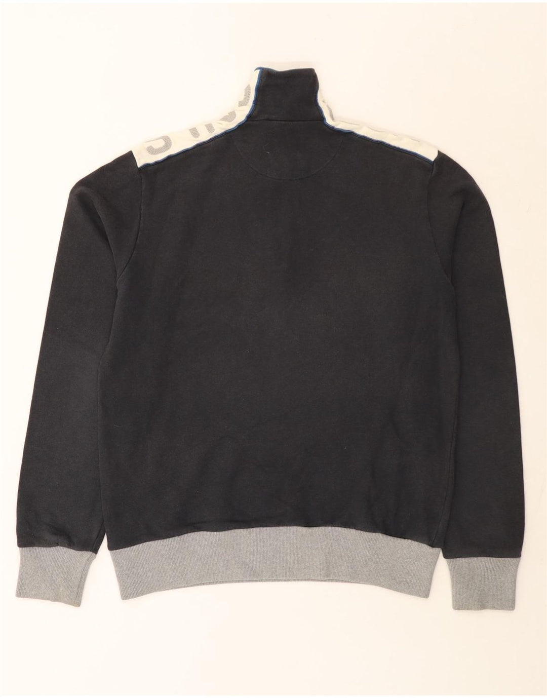 Felpa North Sails da uomo con collo con zip grafica, maglione color grigio medio