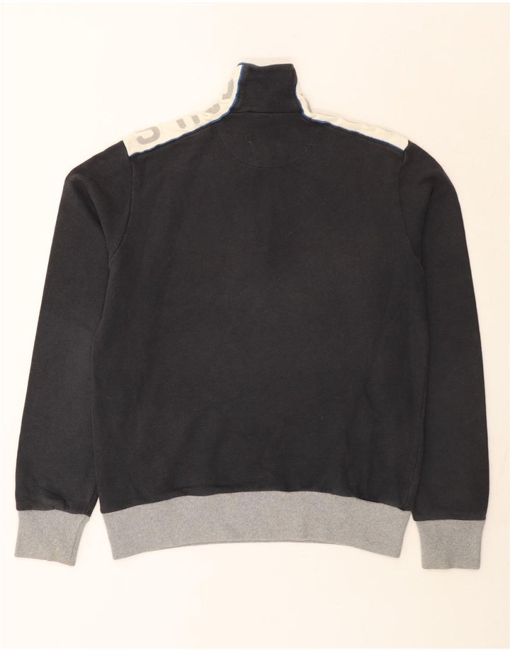 Felpa North Sails da uomo con collo con zip grafica, maglione color grigio medio