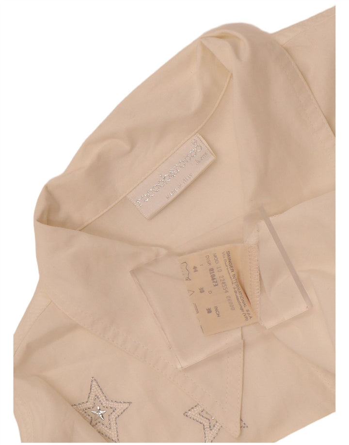 Camicia grafica da donna Roccobarocco IT 44 Cotone geometrico bianco medio