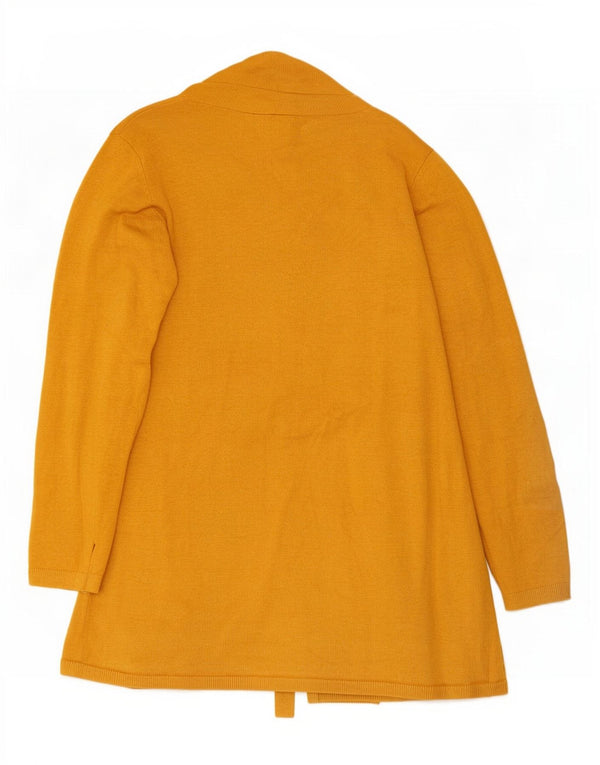 Maglione cardigan aperto da donna Zara UK 10 piccolo viscosa gialla