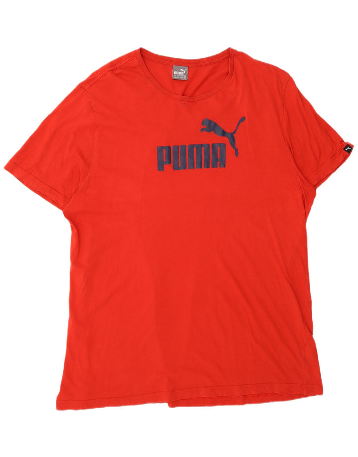 T-shirt grafica da uomo Puma XL rossa in cotone