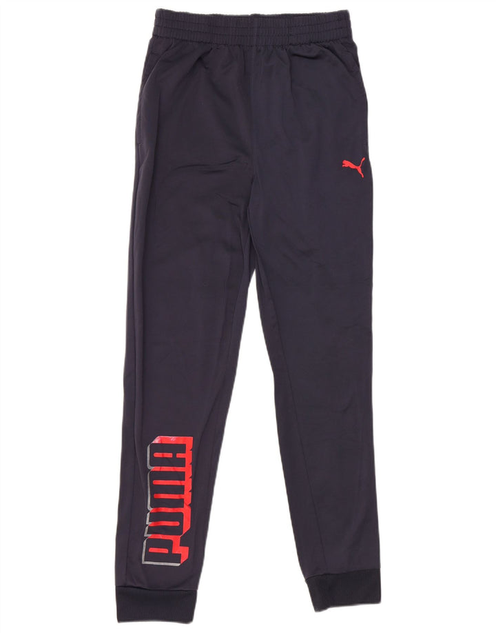 Pantaloni da tuta con grafica PUMA da ragazzo, pantaloni da jogging, 13-14 anni, grande, blu navy