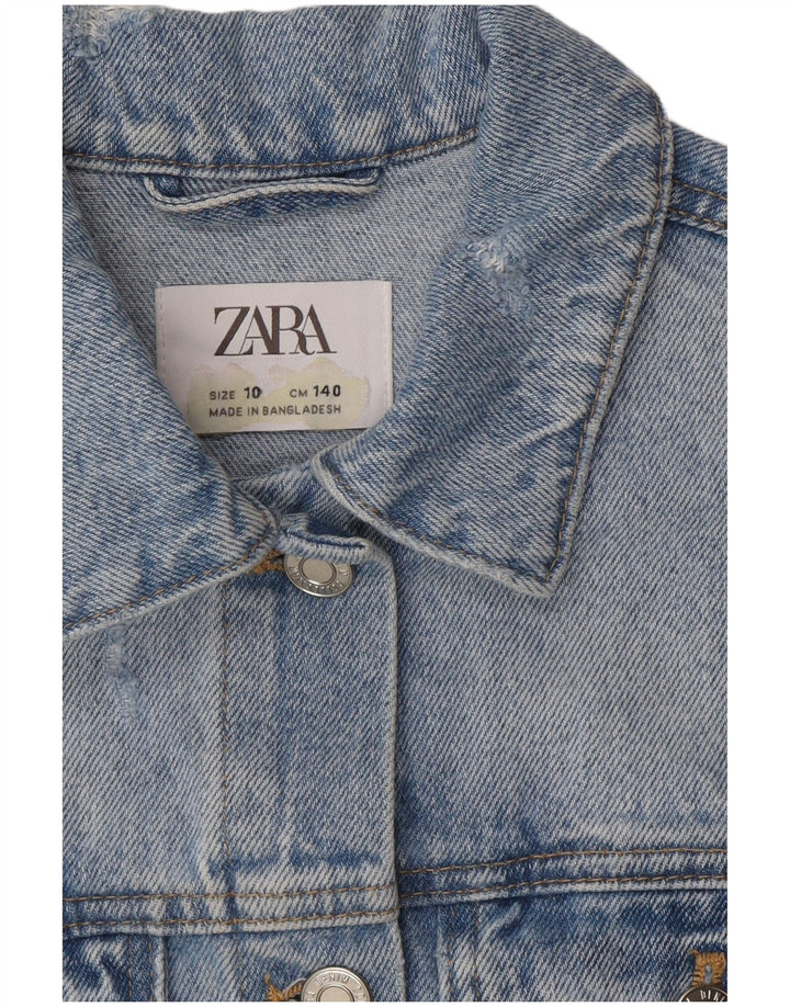Giacca di jeans invecchiata Zara per ragazze 9-10 anni Blu