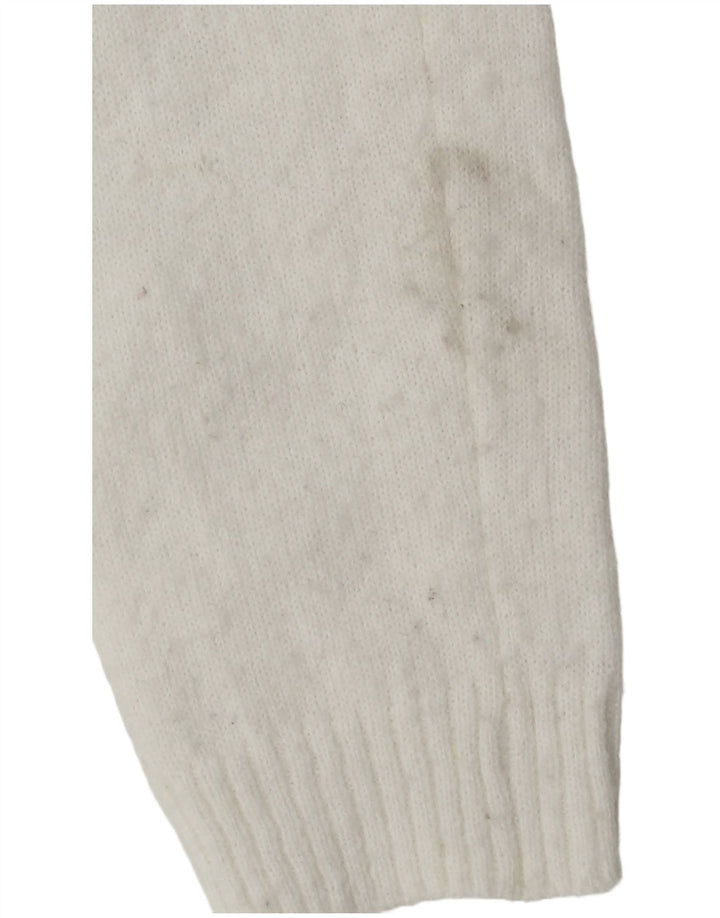 Maglione cardigan corto da donna Zara UK 12 poliestere bianco medio