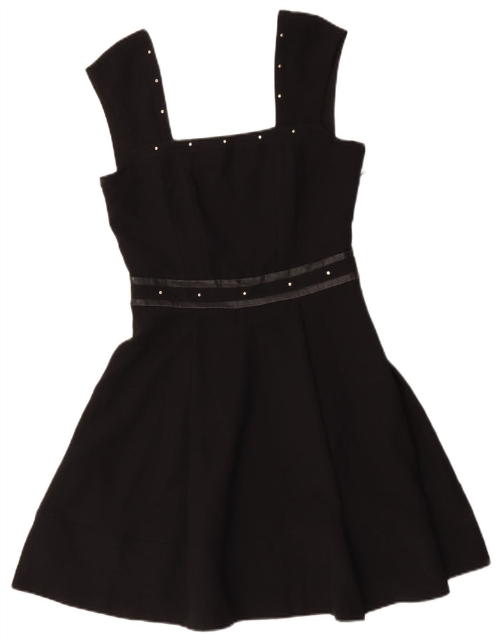 Abito Donna Liu Jo a Trapezio Senza Maniche IT 40 Small Nero Poliestere