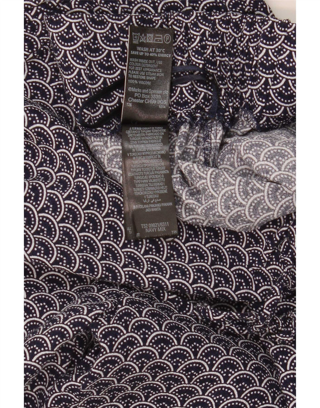 Pantaloni casual da donna Marks & Spencer con motivo astratto UK 16 Large W34 L30