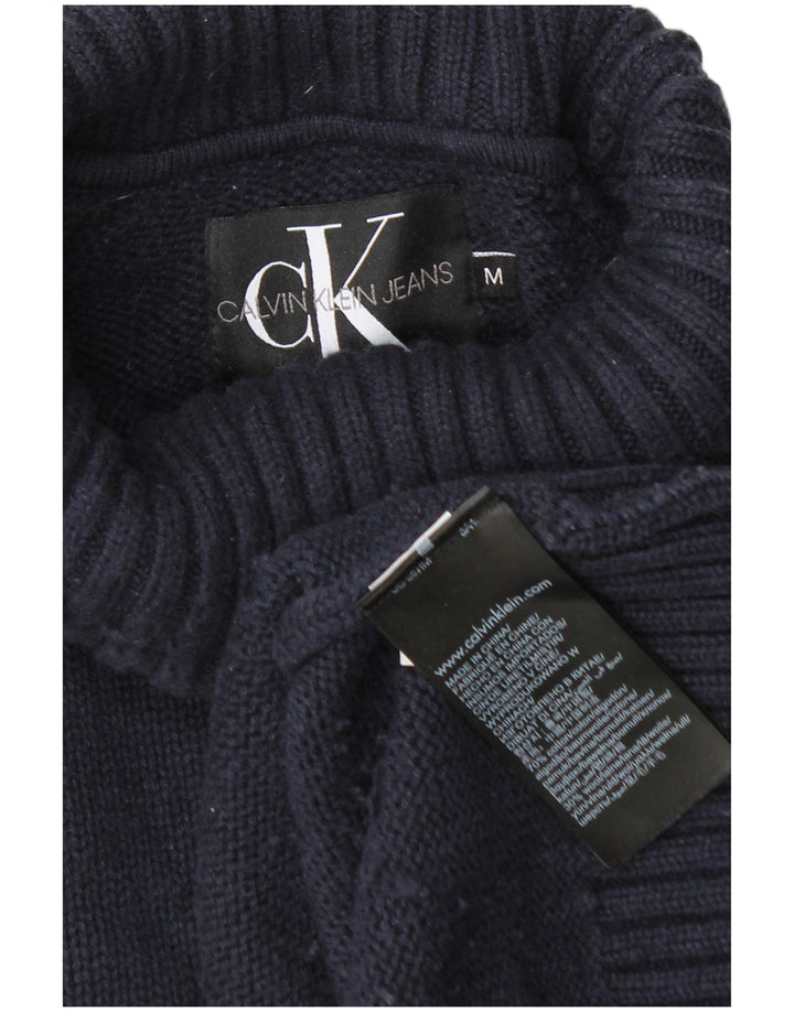 Calvin Klein Jeans Maglione maglione a collo alto da uomo in cotone blu navy medio