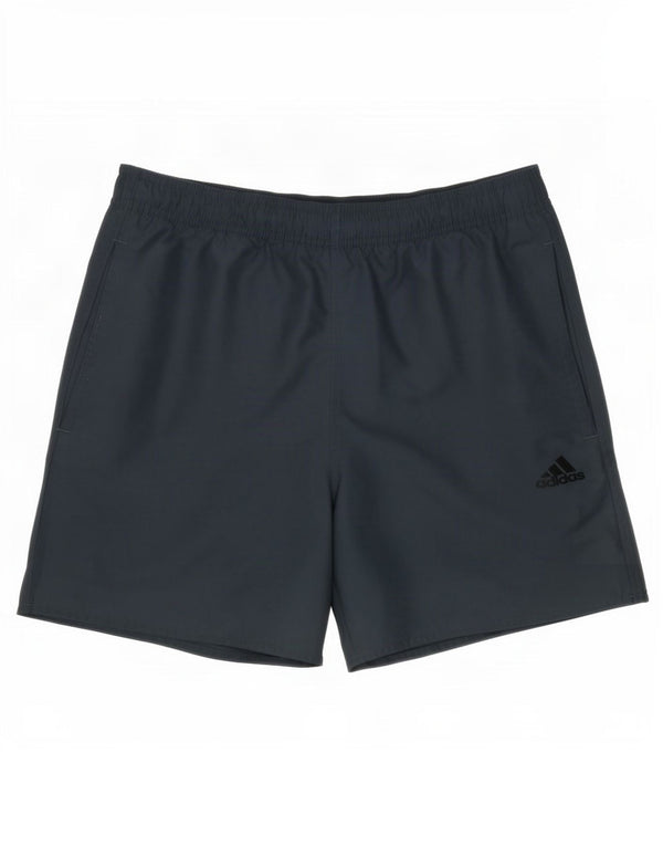 Pantaloncini sportivi da uomo Adidas medi in poliestere blu navy