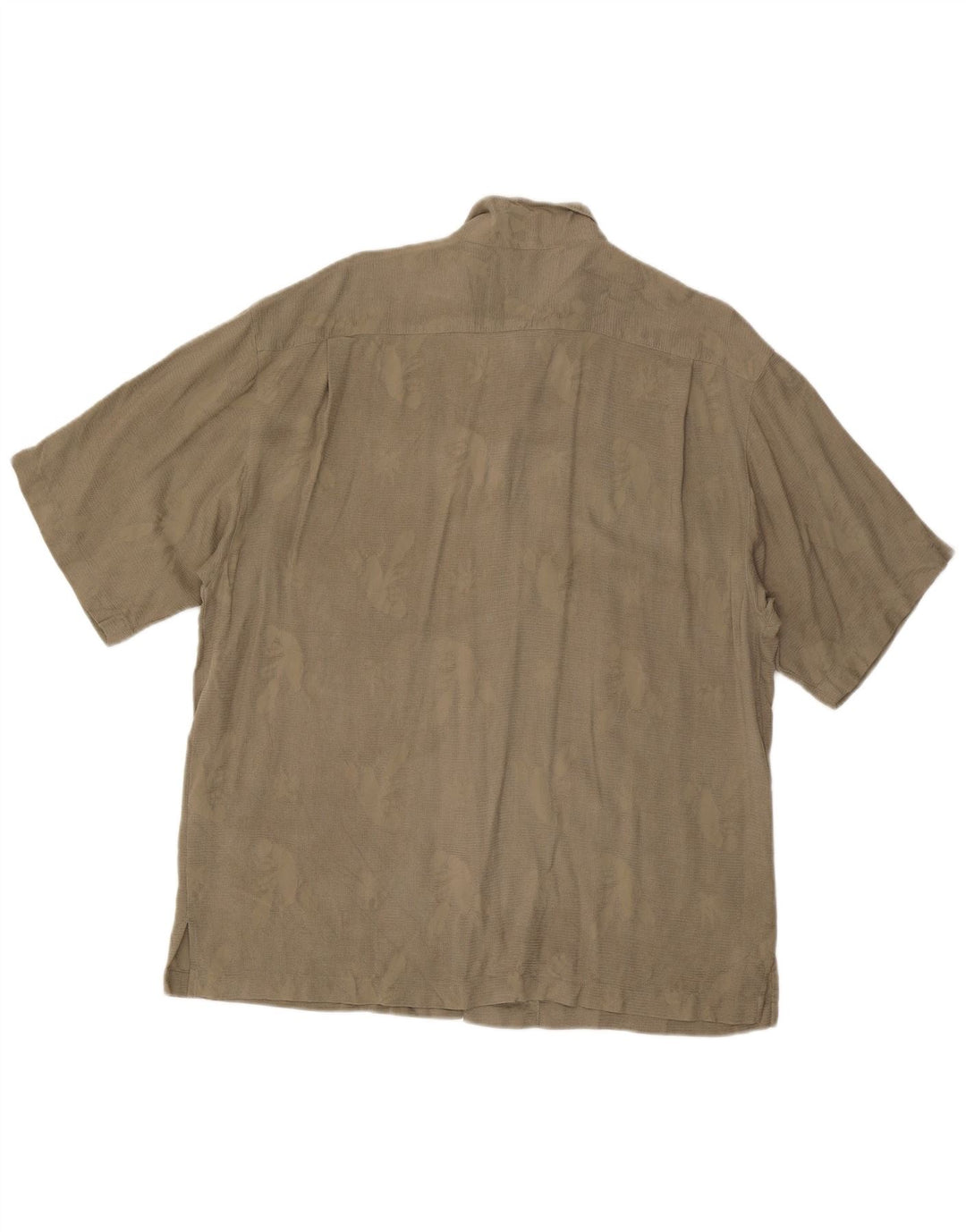 Camicia a maniche corte con motivo astratto da uomo Tommy Hilfiger XL in seta kaki