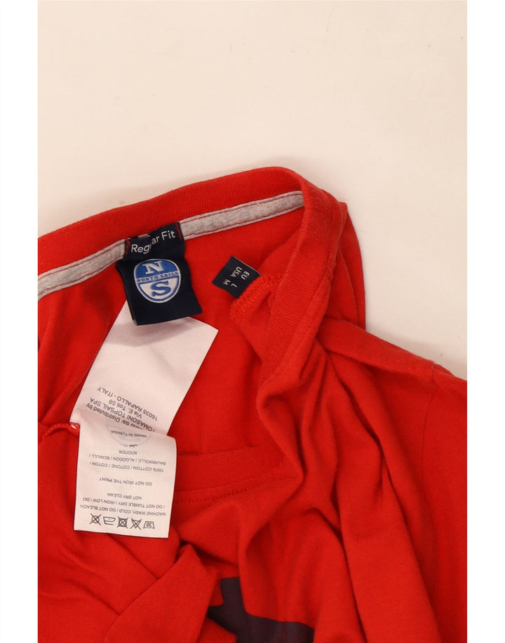 T-shirt grafica da uomo con vestibilità regolare North Sails in cotone rosso medio