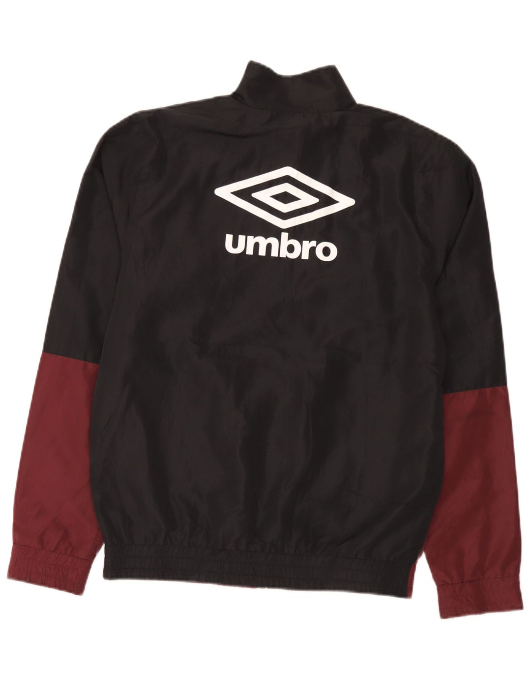 Giacca da ginnastica grafica da uomo Umbro, piccola, in poliestere a blocchi di colore marrone