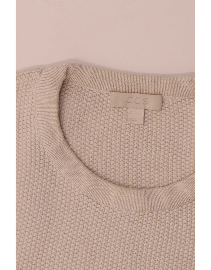 Maglione girocollo da uomo Cos in cotone bianco sporco medio