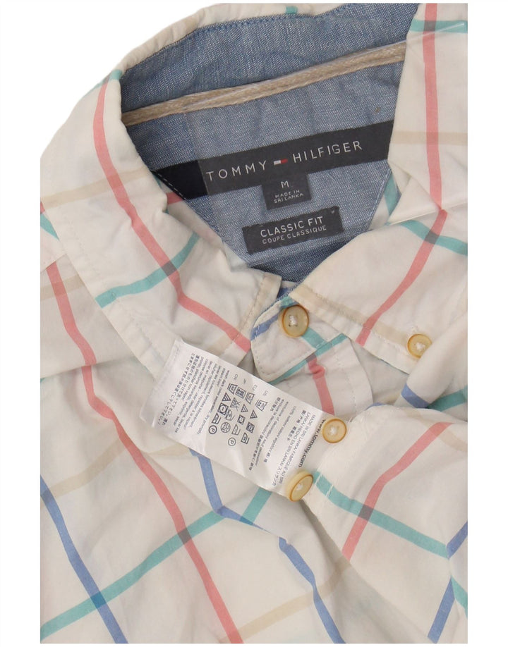 TOMMY HILFIGER Camicia da uomo dalla vestibilità classica in cotone a quadri bianco medio