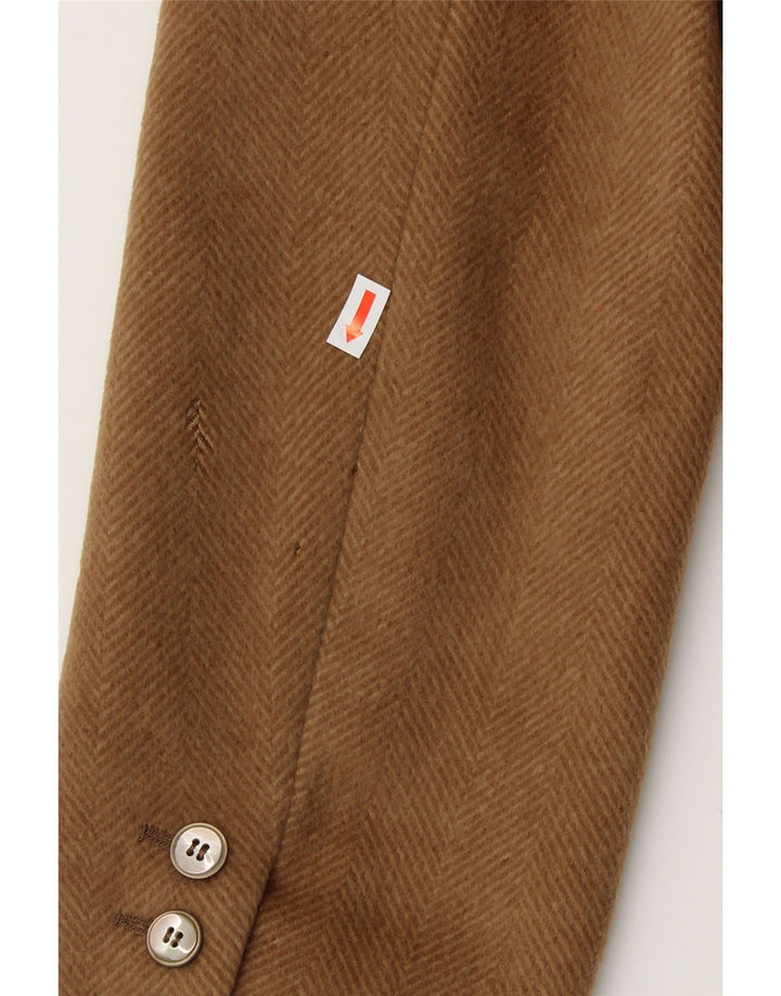 Cappotto doppiopetto vintage da uomo UK 34 XS Beige a spina di pesce
