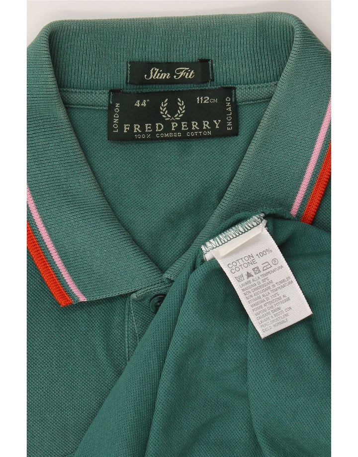 Polo Fred Perry da uomo slim fit in cotone a righe verde medio