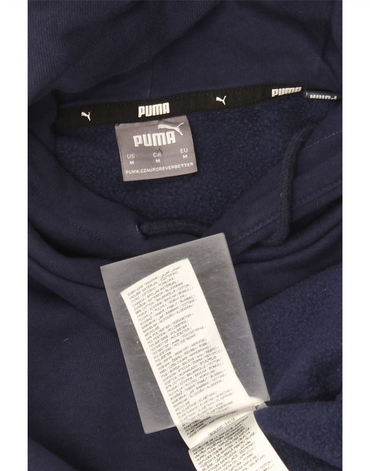 Felpa con cappuccio grafica da uomo Puma media cotone blu navy