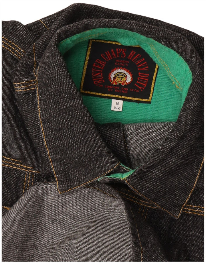 BUSTER Camicia di Jeans da Uomo IT 48/50 Media Nera