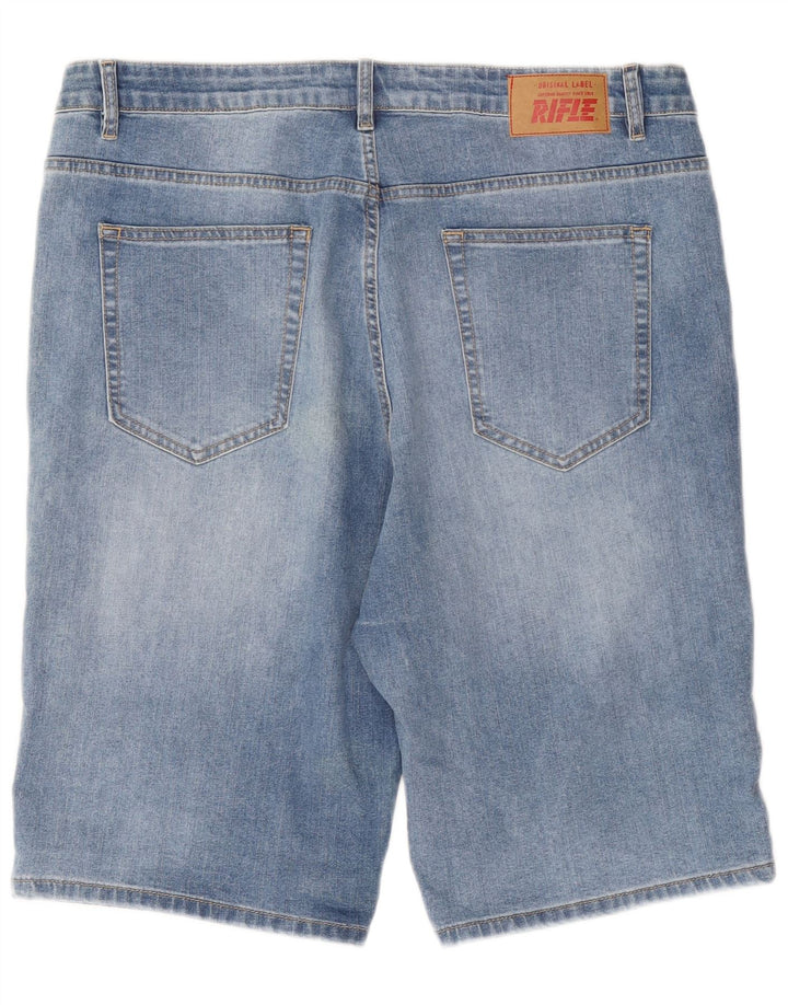 Pantaloncini di jeans da uomo Rifle IT 52 XL W38 Blu Cotone