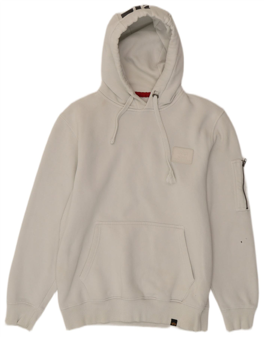 ALPHA INDUSTRIES Felpa con cappuccio grafica da uomo grande cotone bianco