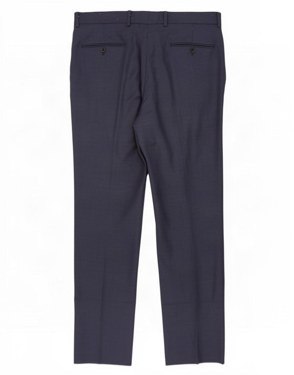 Tommy Hilfiger Mens Straight Suit Trousers W36 L32 Navy Blue Wool