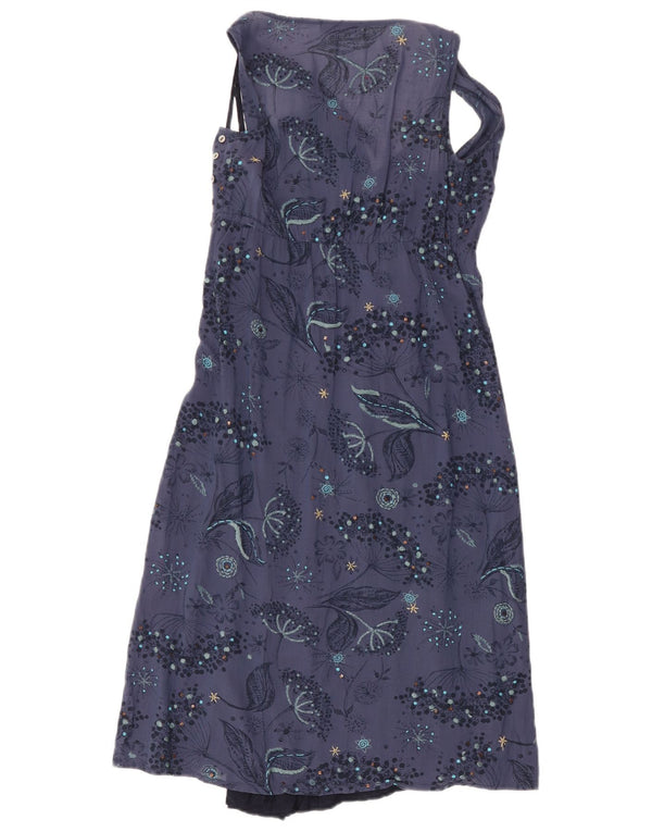 Abito a trapezio senza maniche da donna di White Stuff UK 8 Piccolo floreale blu navy