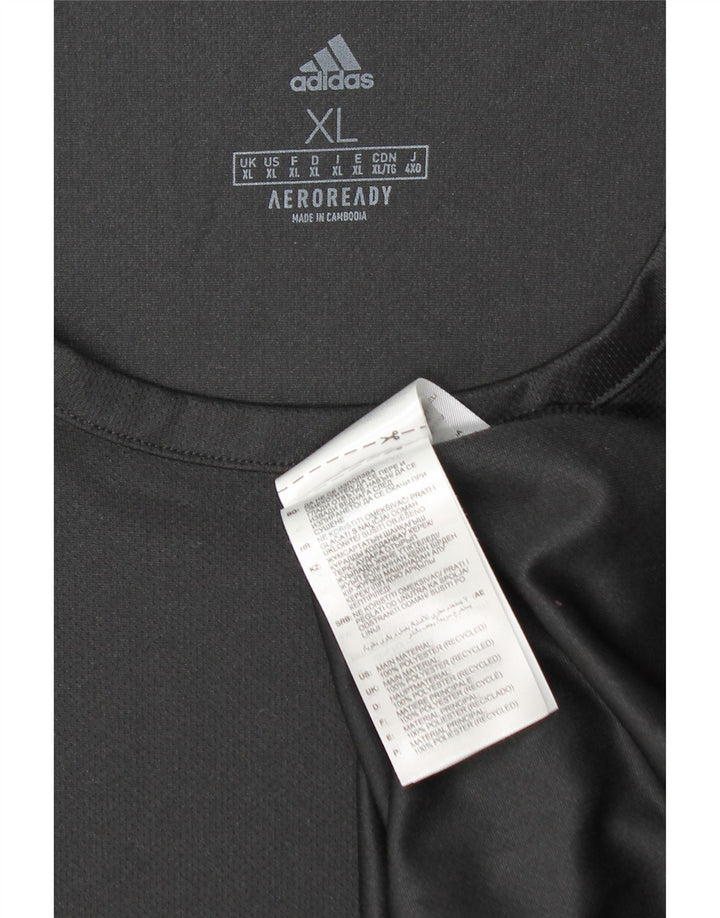 T-shirt Adidas Aeroready da uomo Top XL Poliestere color block nero