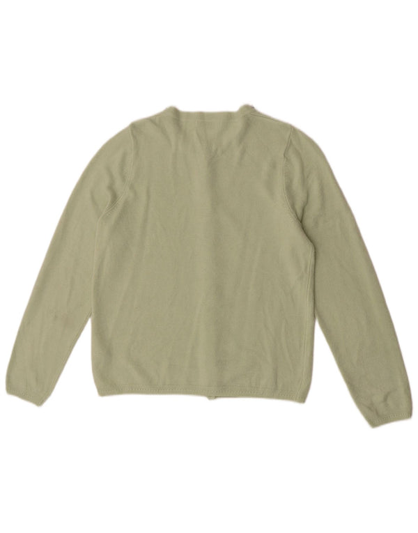 MARKS & SPENCER Maglione cardigan vestibilità classica da donna UK 10 piccolo verde