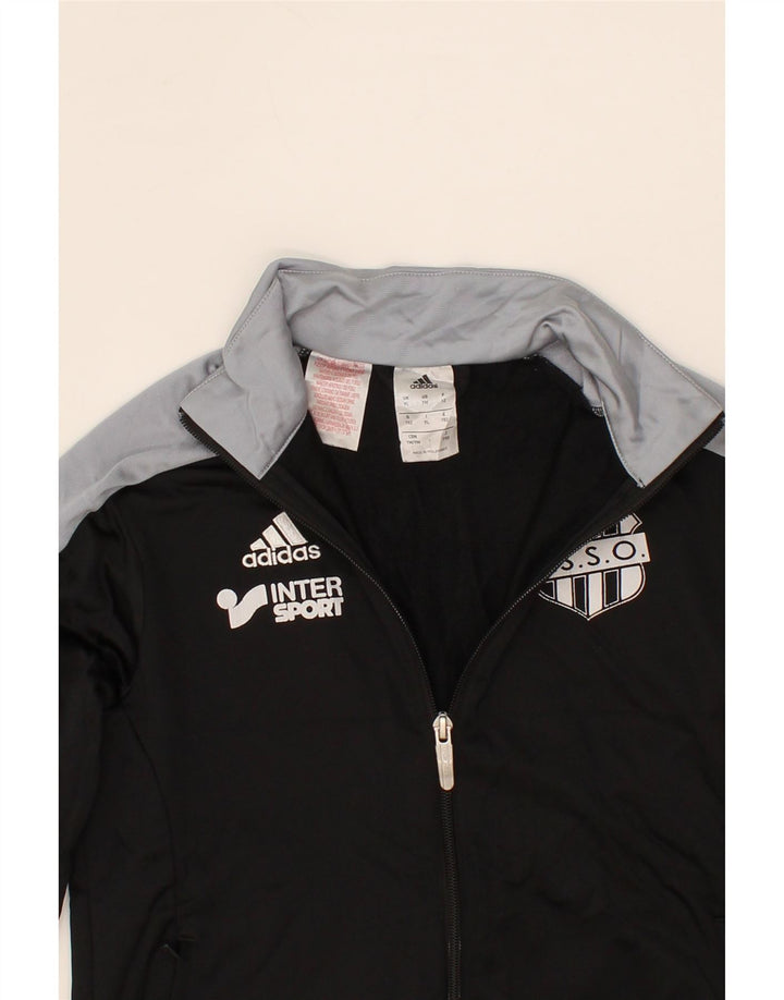 ADIDAS Boys Tracksuit Top Jacket 11-12 Years Large Black Colourblock Vintage Adidas and Second-Hand Adidas from Messina Hembry 