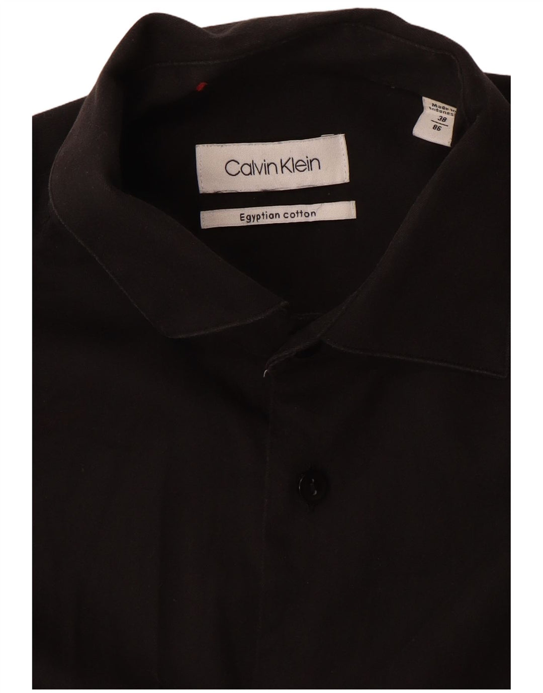 Camicia da uomo Calvin Klein taglia 38 piccola in cotone nero