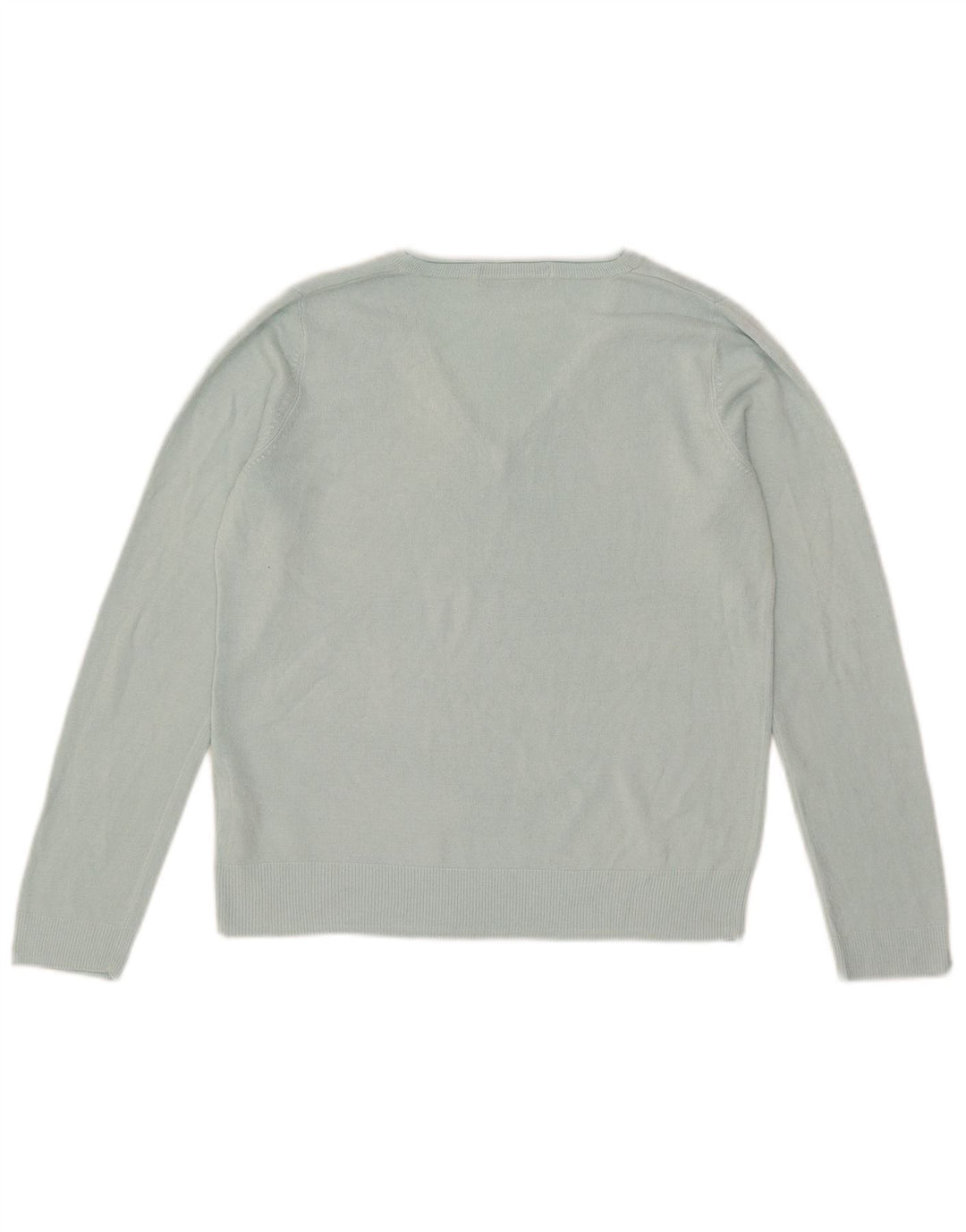 Maglione da donna con scollo a V Marks & Spencer UK 12 Acrilico blu medio