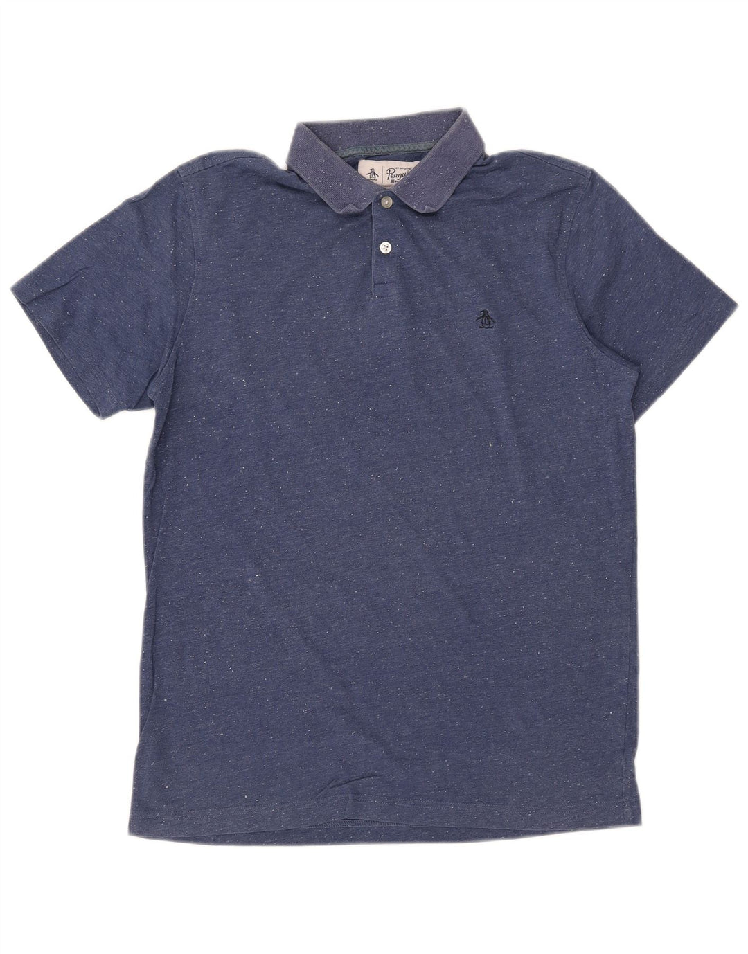 PENGUIN Polo da uomo in cotone screziato blu medio