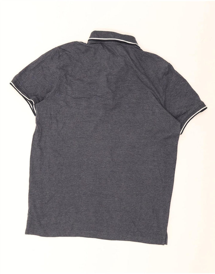 Polo da uomo JACK & JONES grande in cotone a righe grigie