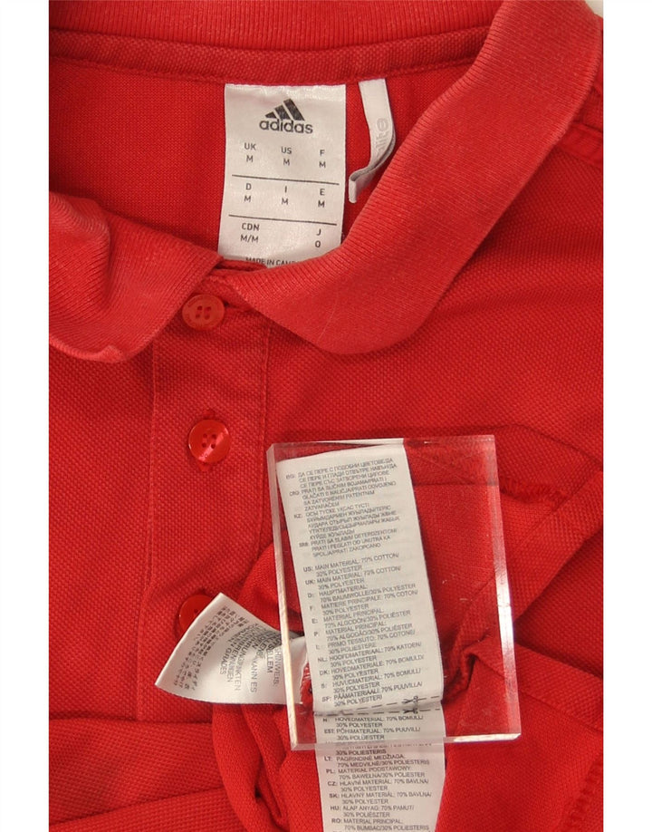 ADIDAS Mens Climalite Polo Shirt Medium Red Cotton Vintage Adidas and Second-Hand Adidas from Messina Hembry 