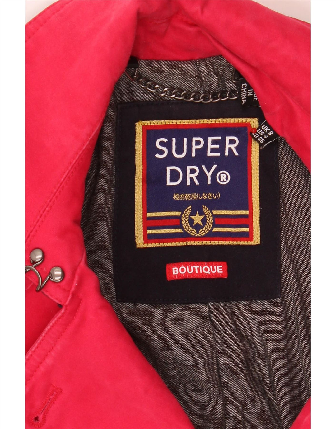 SUPERDRY Womens Trench Coat UK 8 Small  Pink Cotton Vintage Superdry and Second-Hand Superdry from Messina Hembry 