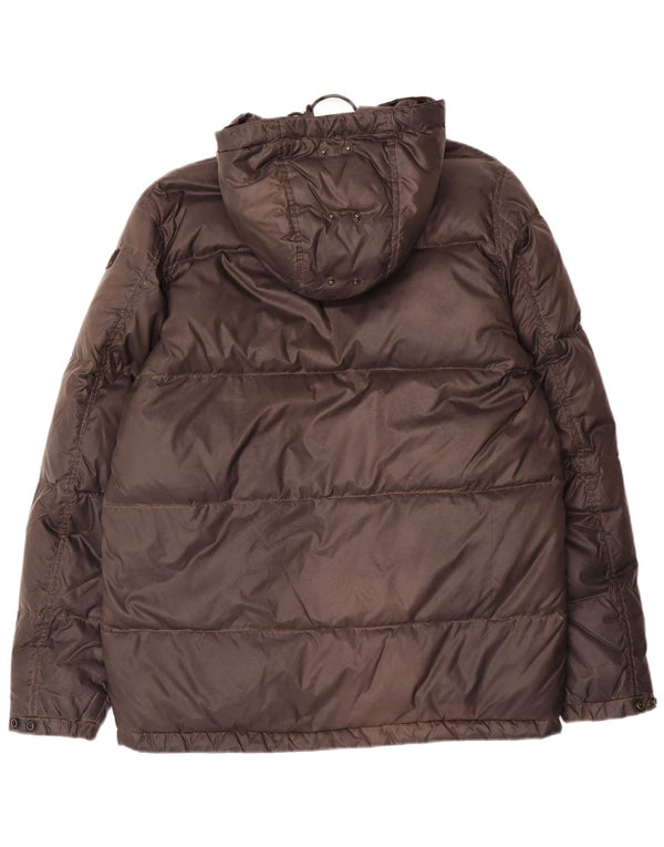 Giacca imbottita con cappuccio da uomo Diesel UK 38 Nylon grigio medio
