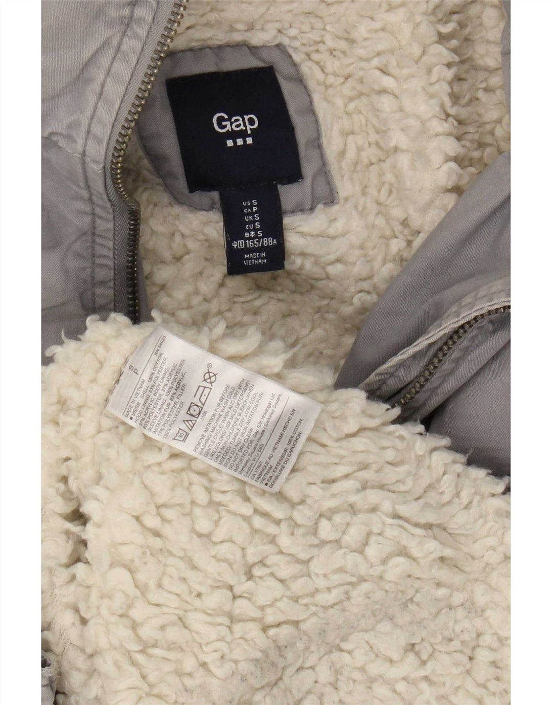 Giacca Parka con cappuccio da donna Gap UK 10 Small Grigio Cotone